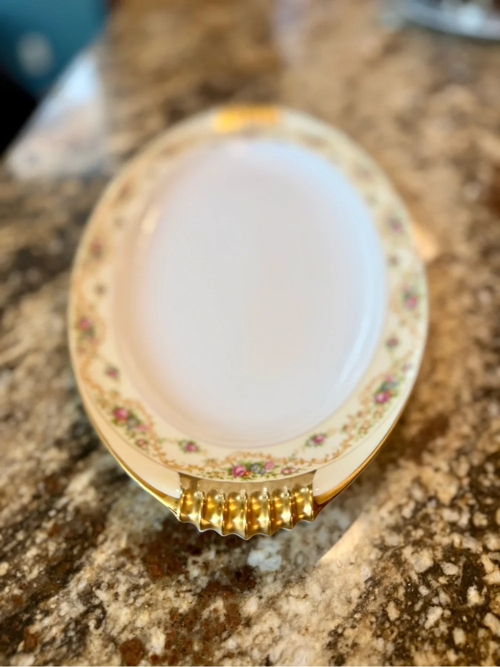 Vintage Meito Floral and Gold Porcelain Serving dishes with Floral Trim